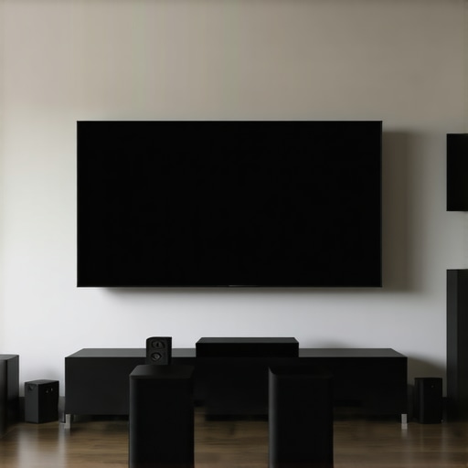 Home theater with Dolby Atmos soundbar and wireless subwoofer