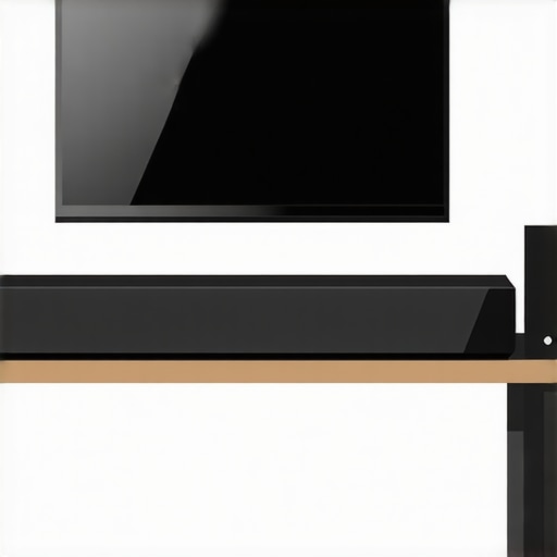 Diagram showing proper placement of soundbar and wireless subwoofer in a living room.