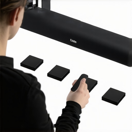 Person using multiple devices to compare soundbar prices and deals