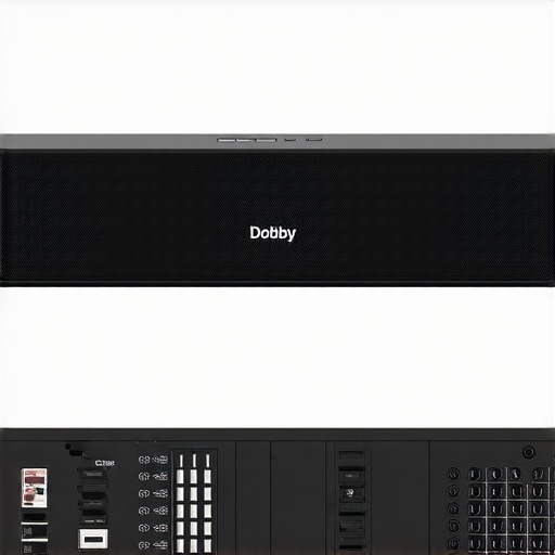 Illustration showing step-by-step process to resolve rear speaker crackle in a home theater setup.